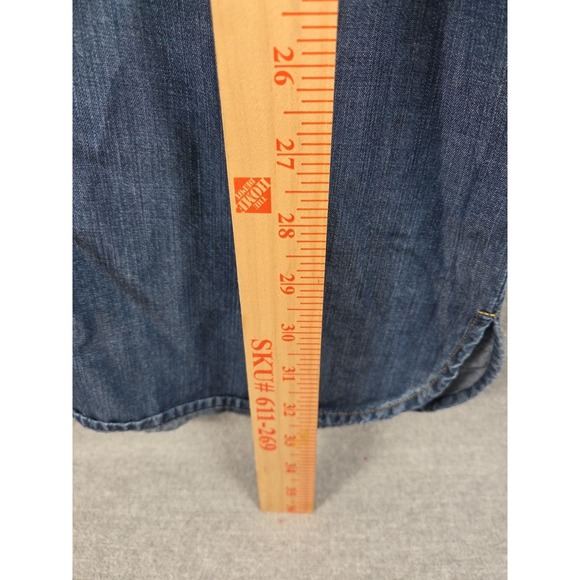 Tommy Hilfiger Denim Shirt Dress Womens 8 Boho Long Sleeve Button Up Collared - Picture 6 of 10